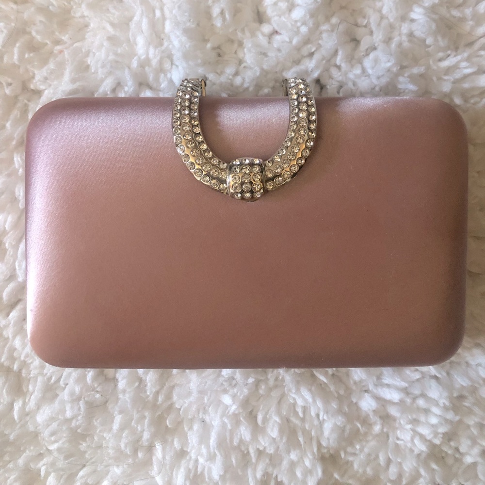 Formal dusty rose satin purse